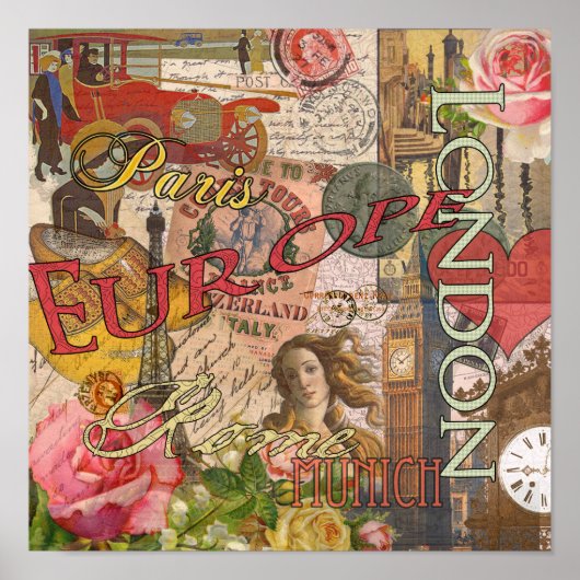 Europa Reisen Vintag Paris Frankreich Kunst Poster (Vorne)