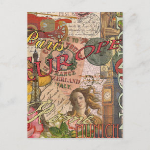 Europa Reisen Vintag Paris Frankreich Kunst Postkarte