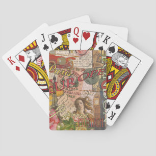Europa Reisen Vintag Paris Frankreich Kunst Spielkarten