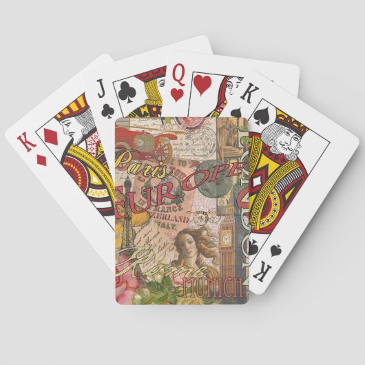 Europa Reisen Vintag Paris Frankreich Kunst Spielkarten (Rückseite)
