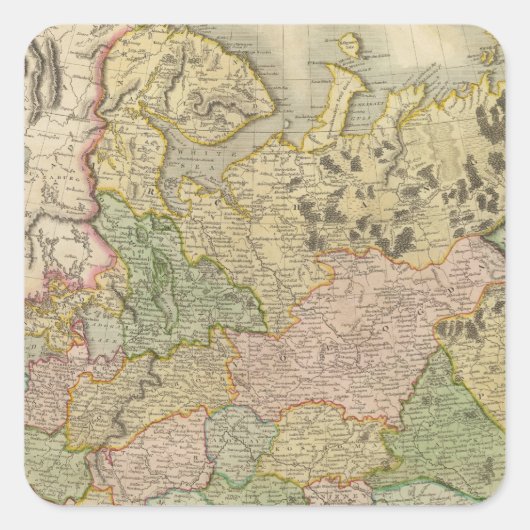 Europa Russland Quadratischer Aufkleber (Vorderseite)