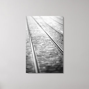 Europa, Schweiz, Bern. Straßenbahnschienen, 2 Leinwanddruck
