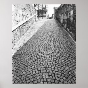 Europa, Schweiz, Zürich. Kopfsteinpflasterstraße, Poster
