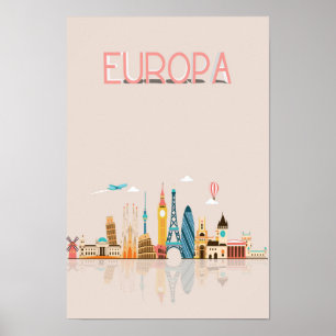 Europa Skyline Poster