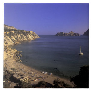 Europa, Spanien, Balearen, Ibiza, Cala d'Hort Fliese