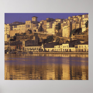 Europa, Spanien, Balearen, Menorca, Mao. Morgendäm Poster