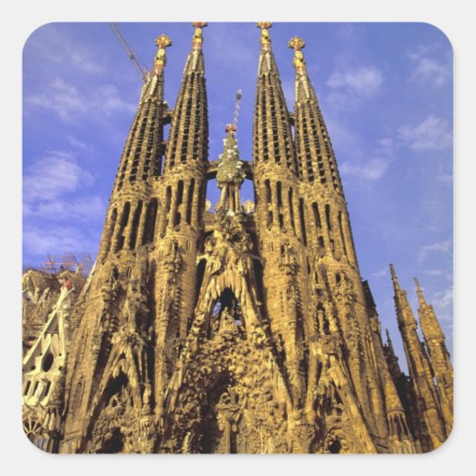 Europa, Spanien, Barcelona, Sagrada Familia Quadratischer Aufkleber (Vorderseite)