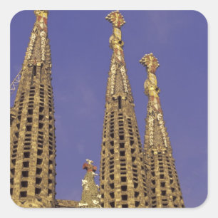 Europa, Spanien, Barcelona Sagrada Familia Quadratischer Aufkleber