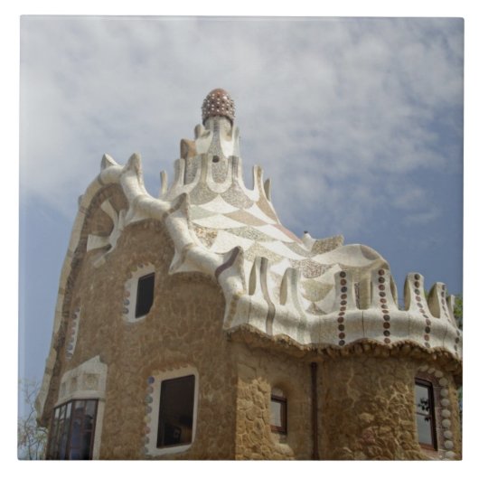 Europa, Spanien, Katalonien, Barcelona. Park Guell Fliese (Vorderseite)
