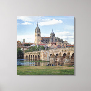 Europa, Spanien, Salamanca. Die römische Brücke üb Leinwanddruck
