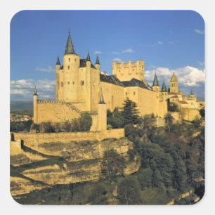 Europa, Spanien, Segovia. Der imposante Alcazar Quadratischer Aufkleber