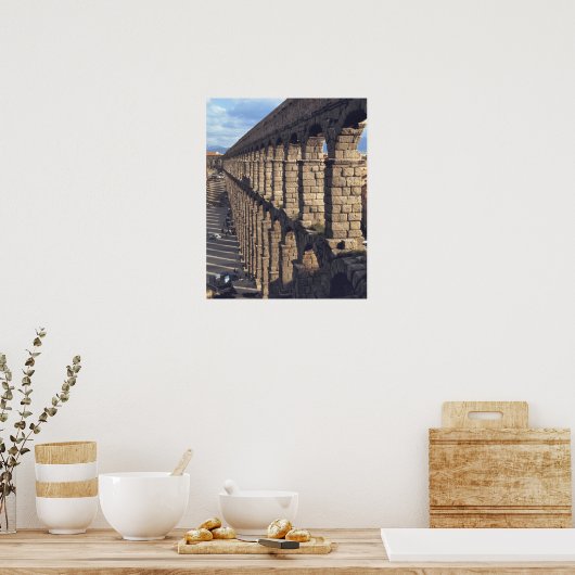 Europa, Spanien, Segovia. Spätes Licht wirft Schat Poster (Küche)