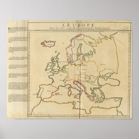 Europa und die Großstädte Poster (Vorne)