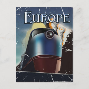 Europa-Urlaub-Reiseplakat Postkarte