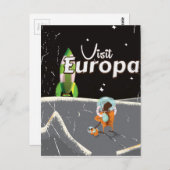 Europa Vintage Reiseplakat Postkarte (Vorne/Hinten)