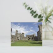 Europa, Wales, Caernarfon. Caernarfon Castle, Postkarte (Stehend Vorderseite)