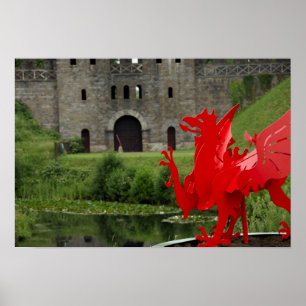 Europa, Wales, Cardiff. Cardiff Castle. Walisisch Poster