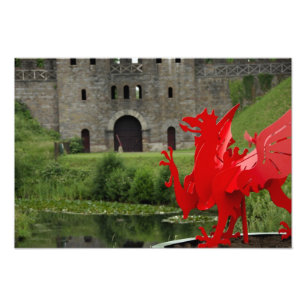 Europa, Wales, Cardiff. Schloss Cardiff. walisisch Fotodruck