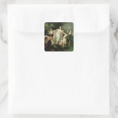 Europa wird von Jupiter durchgeführt Quadratischer Aufkleber (Tasche)