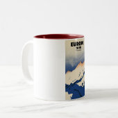Europa zum Skifahren "Flugzeug nehmen" Zweifarbige Tasse (Vorderseite Links)