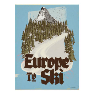 Europa zum Skifahren Poster