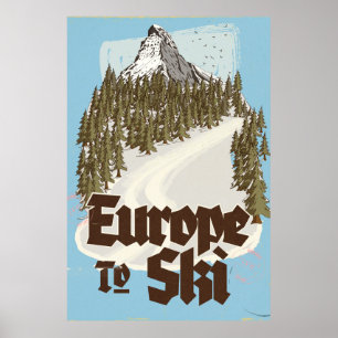 Europa zum Skifahren Poster