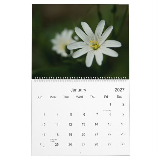 Europäer Wildfowers 2009 Kalender (Jan 2027)