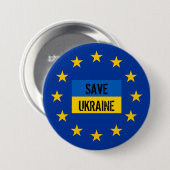 europäisch ukraine button (Vorne & Hinten)
