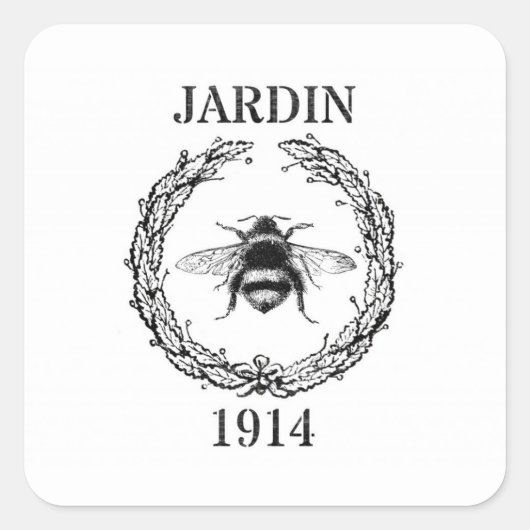 Europäische Aufkleber "Alte Welt" - Bienen/Kranz (Vorderseite)