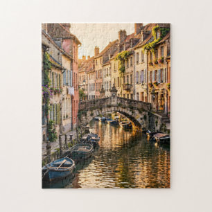 Europäische Canal Street zur Goldenen Stunde Puzzle