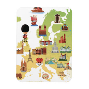 Europäische Cartoon-Karte Magnet