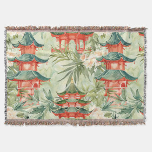 Europäische Chinoiserie-Pagodenwald-Wasserfarbe Decke