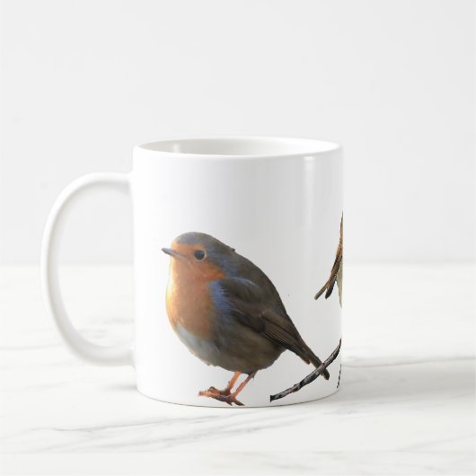 Europäische Englisch-Robin-Vogelrotbrüste Kaffeetasse (Links)