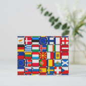 Europäische Flaggen Welt und Frieden Postkarte (Stehend Vorderseite)