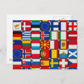 Europäische Flaggen Welt und Frieden Postkarte (Vorne/Hinten)
