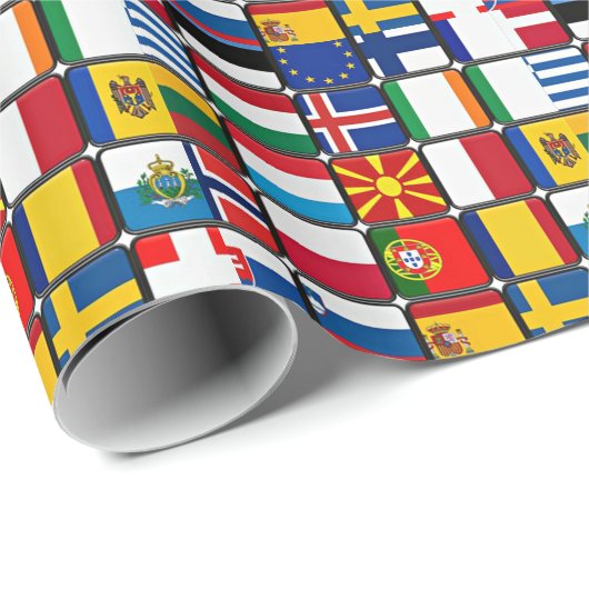 Europäische Flaggenpatrone Geschenkpapier (Rolleneckpunkt)