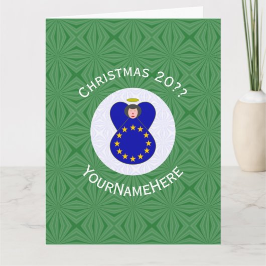 Europäische Gewerkschaft: Angel-Weihnachtsflagge P Karte (Vorderseite)