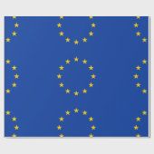 Europäische Gewerkschaft Blau mit goldenen Sternen Geschenkpapier (Flach)