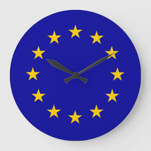 Europäische Gewerkschaft blau mit goldenen Sternen Große Wanduhr