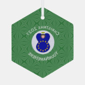 Europäische Gewerkschaft Engel Weihnachtsnachtsnac Ornament Aus Glas (Rückseite)