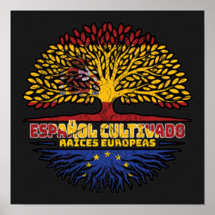 Europäische Gewerkschaft EU Europa Spanien Tree Ro Poster