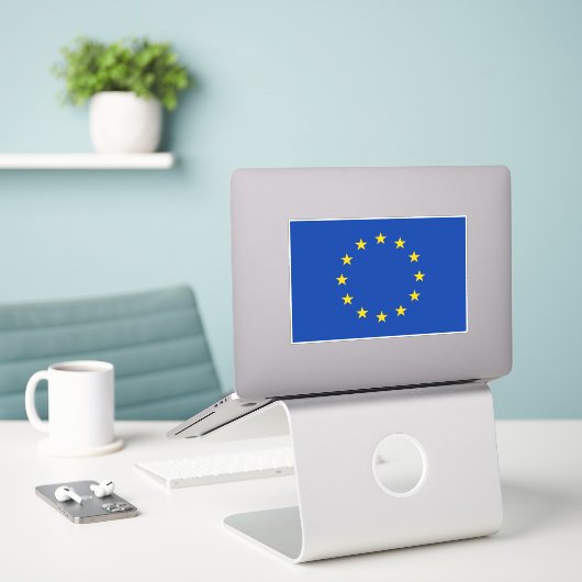 Europäische Gewerkschaft EU-Flagge Aufkleber (Laptop auf Schreibtisch)