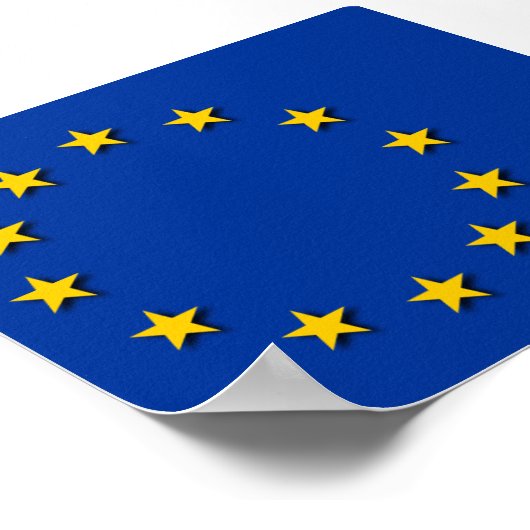 Europäische Gewerkschaft/EU-Flagge Poster (Ecke)