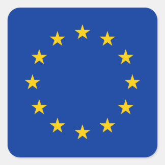 Europäische Gewerkschaft - EU-Flagge Quadratischer Aufkleber