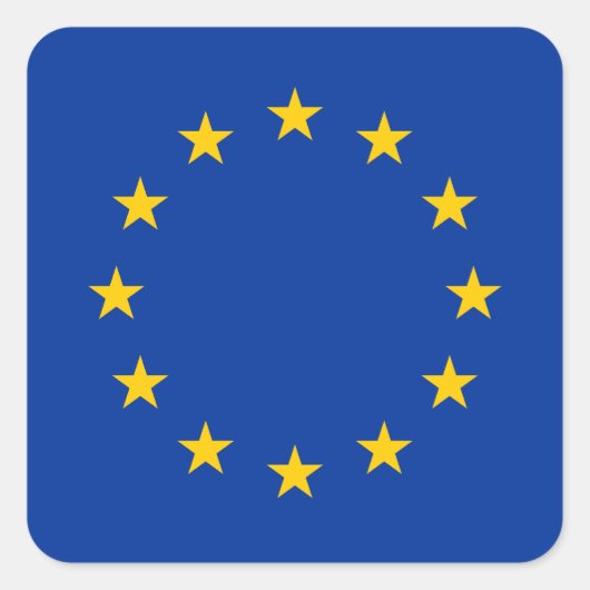 Europäische Gewerkschaft - EU-Flagge Quadratischer Aufkleber (Vorderseite)