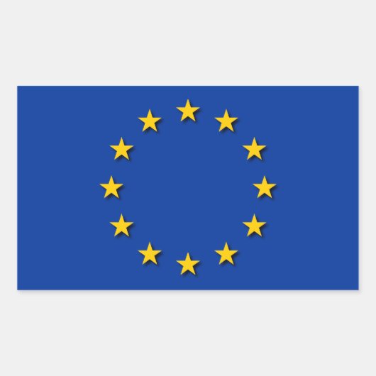Europäische Gewerkschaft/EU-Flagge Rechteckiger Aufkleber (Vorderseite)