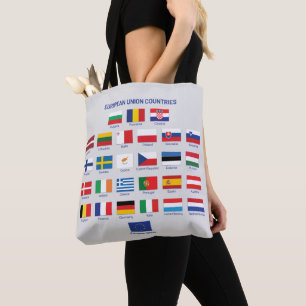 Europäische Gewerkschaft Flaggen der EU-Länder auf Tasche