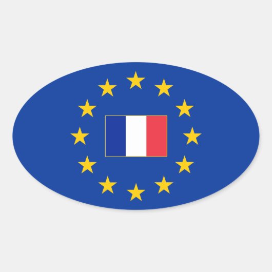 Europäische Gewerkschaft Frankreich Oval Sticker (Vorderseite)