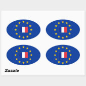 Europäische Gewerkschaft Frankreich Oval Sticker (Blatt)
