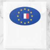 Europäische Gewerkschaft Frankreich Oval Sticker (Tasche)